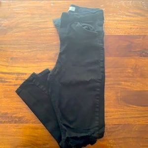 Topshop Jamie Moto Distressed Black Jeans